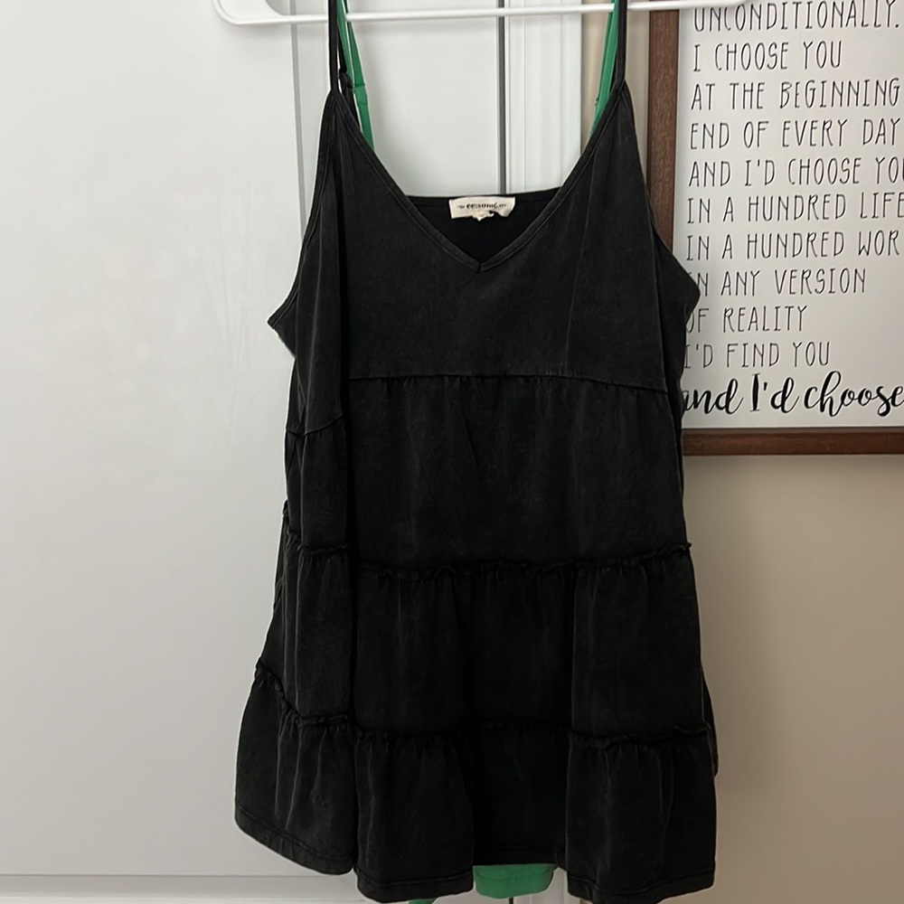 Black one only left! Tierd spaghetti strap tanks